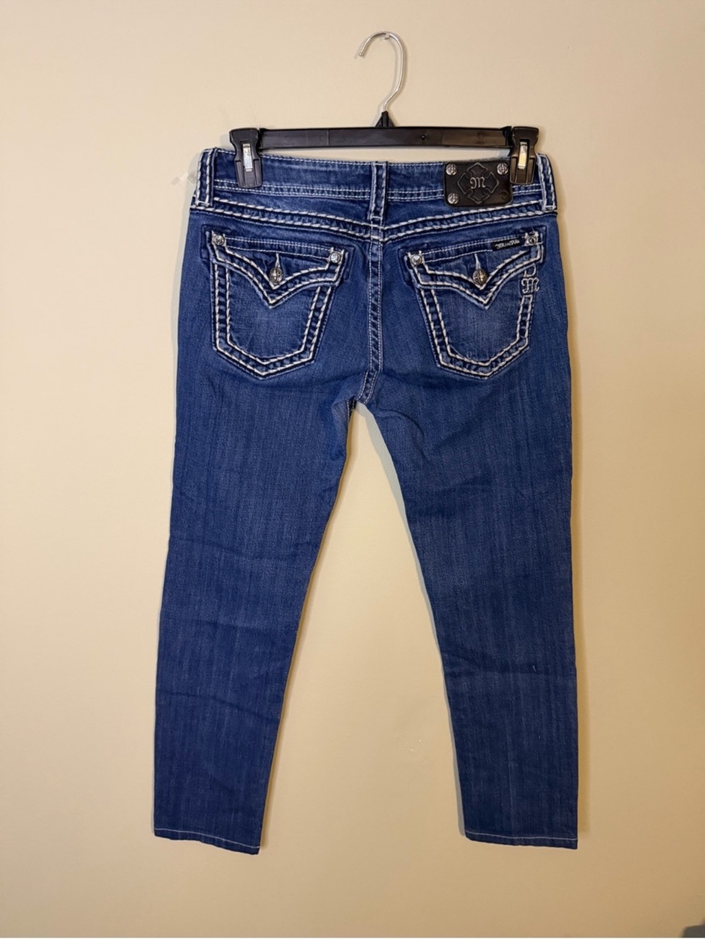 Beautiful Y2K Miss Me Skinny Jeans Thick Contrast Stitched Pockets 29” Inseam